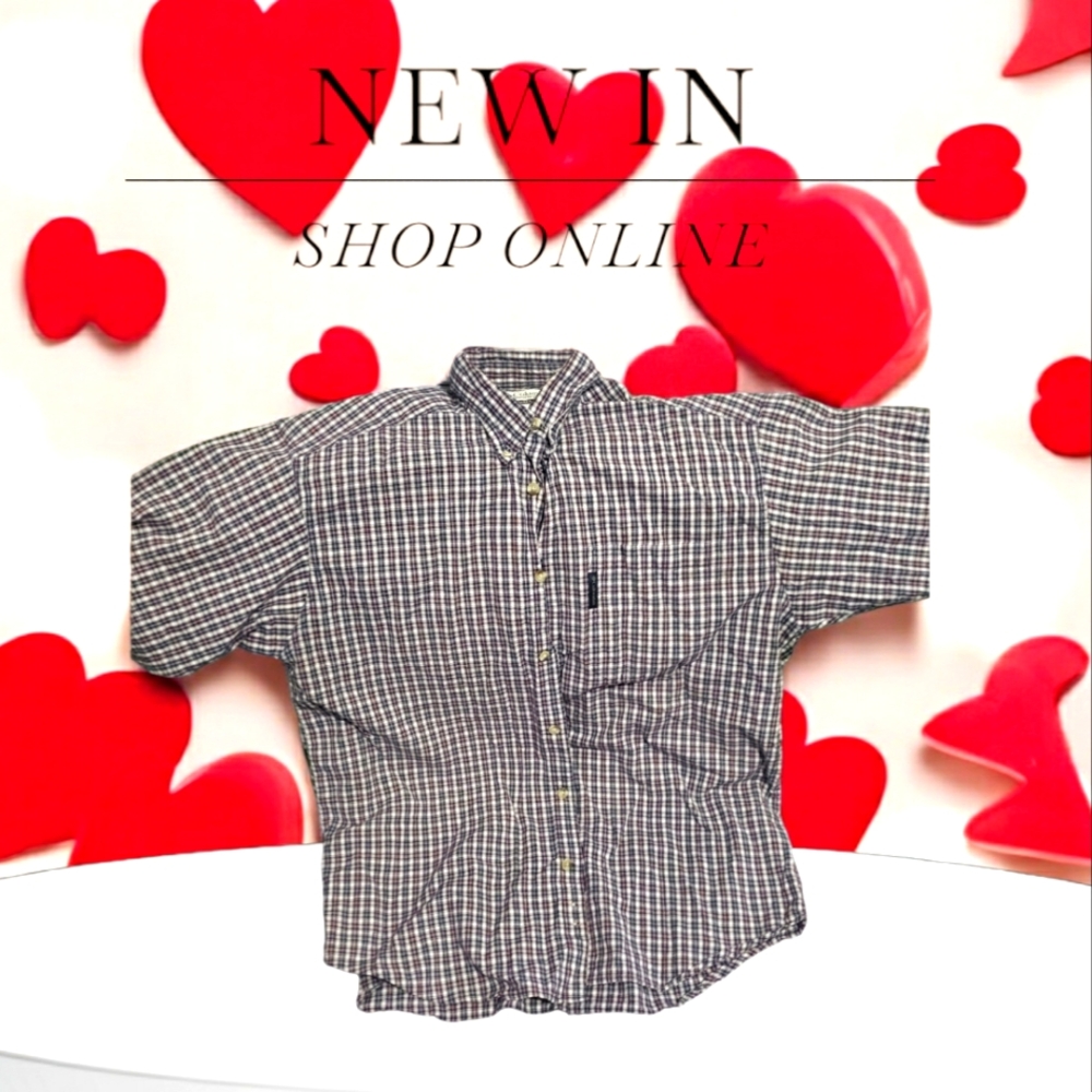 Men's Columbia Short Sleeve Button Down Multi Color Colared Shirt
